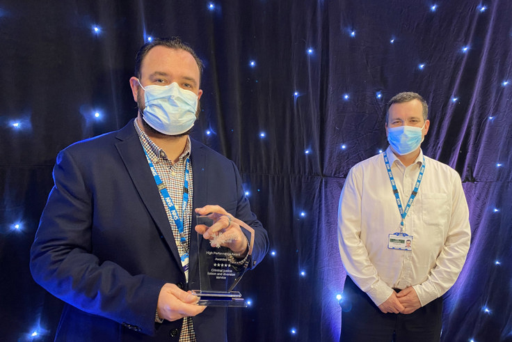 Members of CJLDS team with award Members of CJLDS team with award