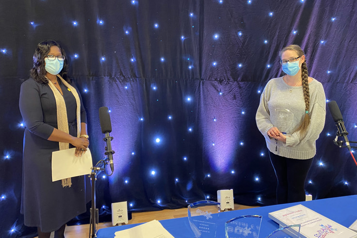 Mary Mumvuri and Sabrina Glanville. Sabrina holds her award Mary Mumvuri and Sabrina Glanville. Sabrina holds her award