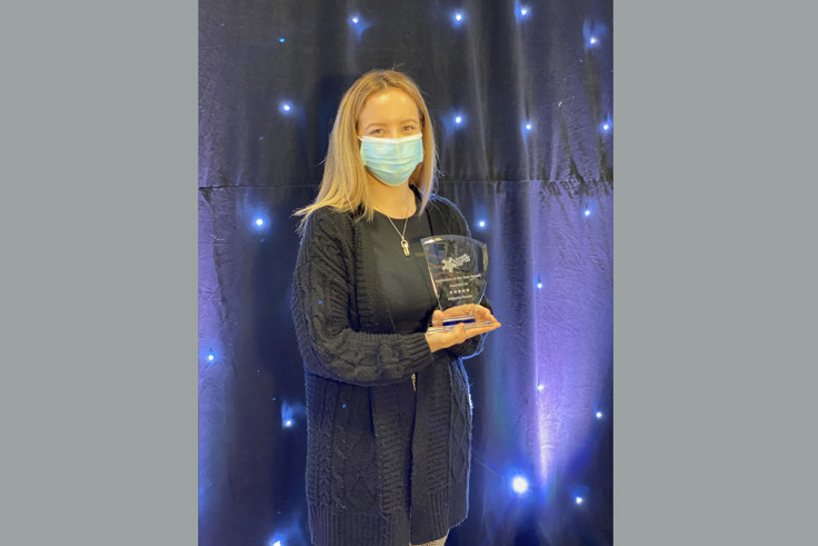 Natasha Brown with award Natasha Brown with award