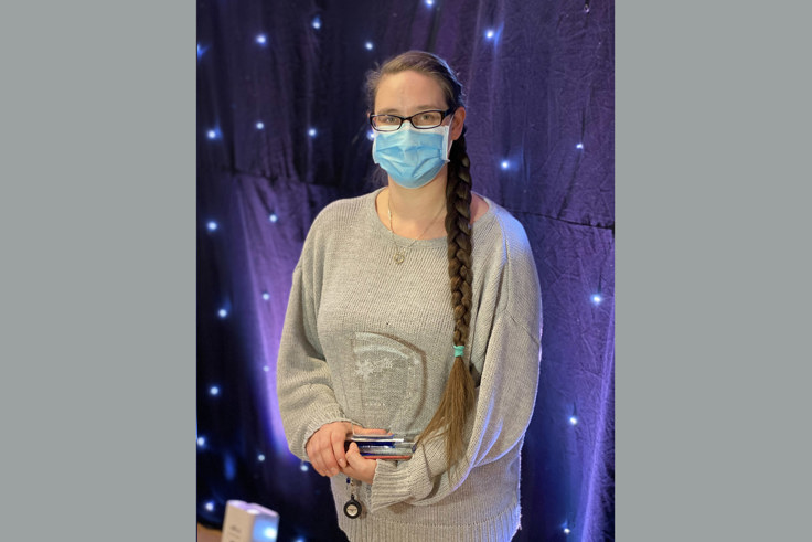 Sabrina Glanville with award Sabrina Glanville with award