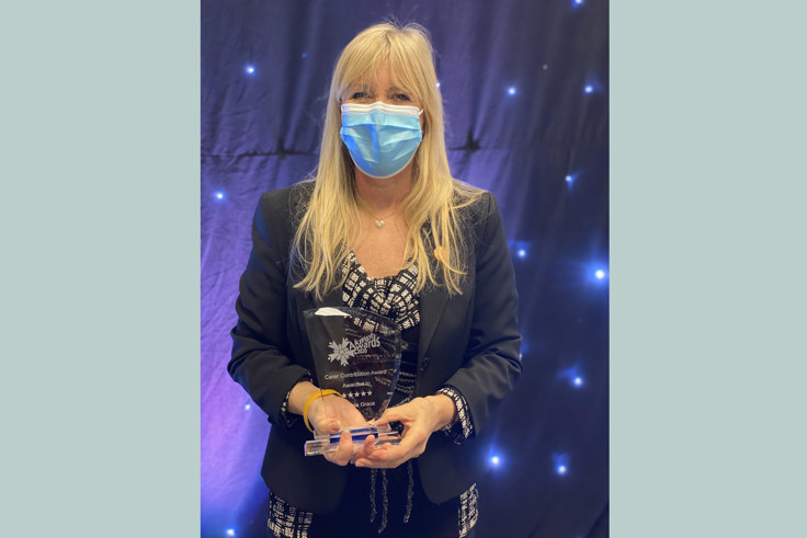 Michelle Grace with her award Michelle Grace with her award