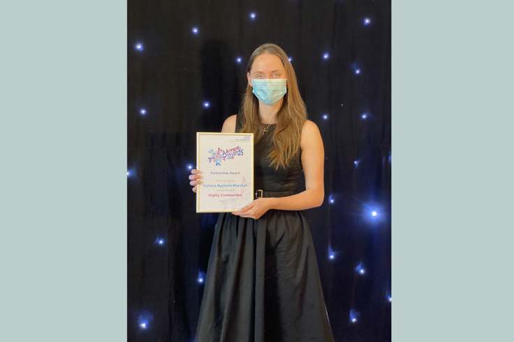 Victoria Nystrom-Marshall with her award Victoria Nystrom-Marshall with her award