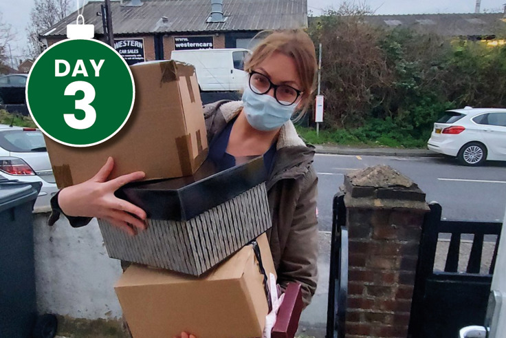 Day 3 and the theme is gratitude. Vilma receiving donations of toiletries. Day 3 and the theme is gratitude. Vilma receiving donations of toiletries.