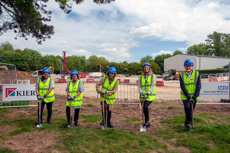 Members of KMPT staff at Ruby Ward site with spades and high vis Members of KMPT staff at Ruby Ward site with spades and high vis