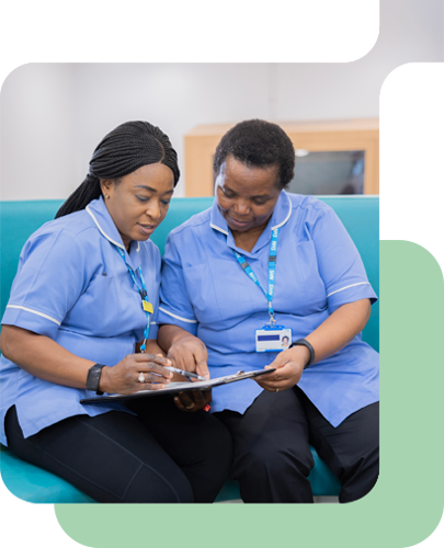 two nhs nurses discuss a report